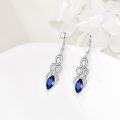 wholesale 925 Sterling Silver Blue Cubic Zirconia Celtic Knot Drop Earrings-0-4