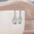 wholesale 925 Sterling Silver Teardrop Filigree Drop Earrings with Blue Turquoise Gemstone s for Her-0-3