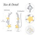 wholesale 925 Sterling Silver Yellow Opal & CZ Star Ear Climber Earrings for Women - Bridal  Ideas-0-5
