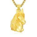 wholesale Gold 925 Sterling Silver Horse Head Pendant Necklace - Equestrian s for Her-0-0