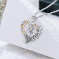 wholesale 925 Sterling Silver Fairy Heart Pendant Necklace-0-2