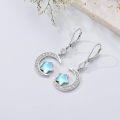 wholesale 925 Sterling Silver 925 Star & Crescent Moon Drop Earrings w/Opalite Stones & CZ Accents-0-3