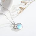 wholesale 925 Sterling Silver Cat Mom Baby Sleeping With Yellow Crystal Pendant Necklace-0-77