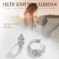 wholesale 925 Sterling Silver Celtic Knot Heart Huggie Hoop Earrings for Women - Irish Luck -0-3