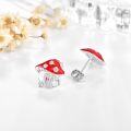 wholesale 925 Sterling Silver Red Enamel Crystal Fairy House Stud Earrings for Women-0-1