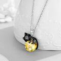 wholesale 14K Gold Pink Crystal Black Cat Pendant Necklace for Women Cats Lover-0-113