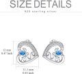 wholesale 925 Sterling Silver Blue Topaz Sea Turtle Stud Earrings for Women Girls -0-5
