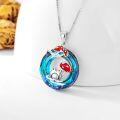 wholesale 925 Sterling Silver Blue Crystal Tree of Life Frog Pendant Necklace for Women-0-3