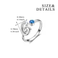 TOUPOP Sterling Silver Sunflower Rose Initial Butterfly Adjustable Rings-0-3