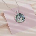 wholesale 925 Sterling Silver Abalone Shell Tree of Life Guitar Pendant Necklace  for Women-0-2