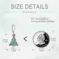 wholesale 925 Sterling Silver Christmas Tree Drop Earrings with Colorful Rhinestones and Bow Accents-0-4