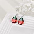 wholesale 925 Sterling Silver Red Green Gradient Teardrop Moonstone Leverback Earrings Jewelry-0-2