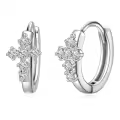 wholesale 925 Sterling Silver Twist Design Moissanite Huggie Hoop Earrings Wholesale Gift for Her-0-1