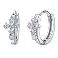 wholesale 925 Sterling Silver Moissanite Cross Huggie Hoop Earrings for Women -0-0
