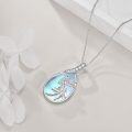 wholesale 925 Sterling Silver Teardrop Moonstone Phoenix Pendant Necklace for Women - Mothers Day/Birthday Gifts-0-5