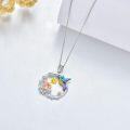 wholesale 925 Sterling Silver Synthetic Birthstone Hummingbird Necklace for Women-0-19