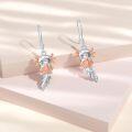 wholesale 925 Sterling Silver Angel with Shell and Wings Dangle Drop Earrings  for Women Girls-0-3