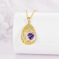 wholesale Sterling Silver Yellow Gold Plated Gemstone Tree of Life Pendant Necklace-0-67