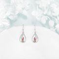 wholesale 925 Sterling Silver Teardrop Red Cardinal Bird Drop Earrings for Women Girls  4cm Long-0-1