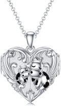 wholesale 925 Sterling Silver Heart-Shaped Mother and Baby Cow Locket Necklace for Women Girls' Gifts-0-0