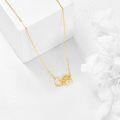 wholesale 14K Gold Heart & Paw Print Charm Necklace - Minimalist s for Her-0-2