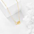 wholesale 14K Gold Heart & Paw Print Charm Necklace - Minimalist s for Her-0-2