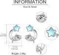 wholesale 925 Sterling Silver Cat Moon Star Stud Earrings Hypoallergenic  for Women-0-4