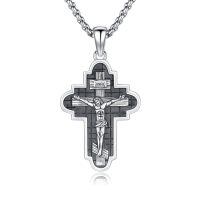 wholesale 925 Sterling Silver Archangel Medals St Pendant Necklace for Men Women-92-Crucifix Necklace Cross(cross silver)