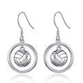 wholesale 925 Sterling Silver Volleyball Dangle Earrings-0-0