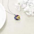 wholesale 925 Sterling Silver Sunflower Necklace With Colorful Crystal Pendant-0-4