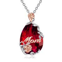 wholesale 925 Sterling Silver Mom Heart Pendant Necklace-B-Mom Necklace