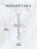 wholesale 925 Sterling Silver Rose Butterfly Cross Pendant Necklace for Women-0-3