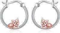 wholesale 925 Sterling Silver Yorkshire Terrier Dog Hoop Earrings  for Women-Yorkie