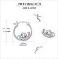 wholesale 925 Sterling Silver Hypoallergenic Elephant Heart Hoop Earrings for Women Girls Minimalist Animal  43mm Diameter-0-3