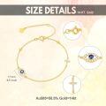 wholesale 14K Gold Evil Eye Cross Charm Adjustable Bracelet (6-9)-0-3