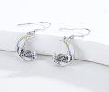 wholesale 925 Sterling Silver Moon & Cabin Design Drop Earrings - Nature Inspired  for Her-0-1