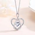 wholesale 925 Sterling Silver CZ Infinity Heart Pendant Necklace for Women-0-1