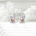 wholesale 925 Sterling Silver Rabbit Carrot Stud Earrings for Girls and Women-0-3