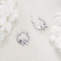 wholesale 925 Sterling Silver 3D Pug Dog Shape Hoop Earrings for Women and Girls-0-2