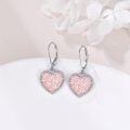 wholesale 925 Sterling Silver Metal Drusy Crystal Heart Dangle Earrings (Pink/Blue/Purple) Leverback Drop s for Women-0-4