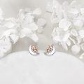 wholesale 925 Sterling Silver Fox Moon Stud Earrings Adorable Animal  for Women Girls-0-1