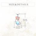 wholesale 925 Sterling Silver Heart Corgi Pendant Necklace with Blue Opal Stone and Pink Enamel Accents-0-5
