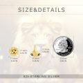 wholesale 925 Sterling Silver Lion Stud Earrings for Women Animal Gift Birthday Present-0-4