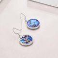 wholesale 925 Sterling Silver Round Abalone Shell Stethoscope Dangle Earrings for Nurses - Medical  Ideas-0-3
