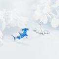wholesale 925 Sterling Silver Blue Opal Hammerhead Shark Stud Earrings-0-4