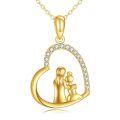 wholesale 14k Mother And Daughter Love Pendant Necklace Wholesale With Lab Diamond Accent-0-0