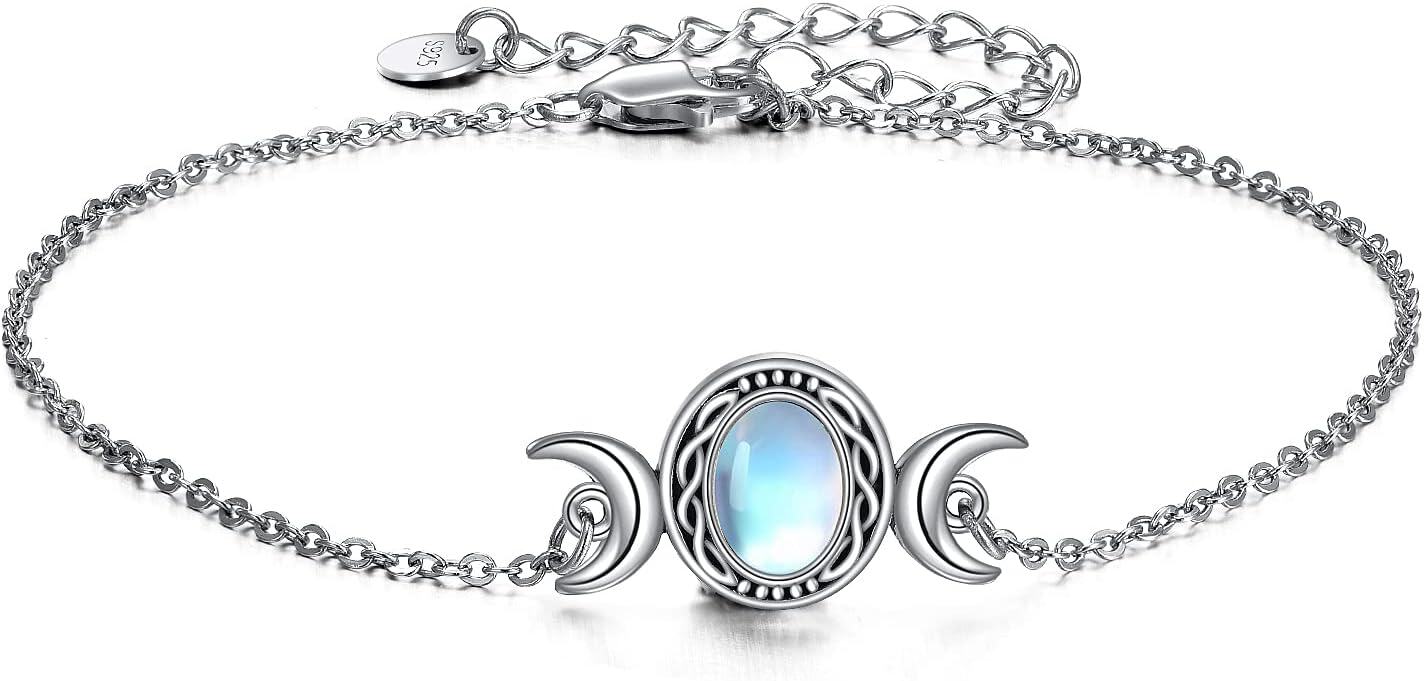 wholesale Sterling Silver Butterfly Heart Tree Hummingbird Cardinal Anklet Charm Bracelet-Silver-Moonstone Anklets Bracelets Sterling Silver