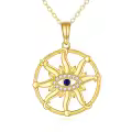 wholesale 10K Gold Evil Eye Pendant with Stars and Moon Necklace Wholesale for Women-0-0