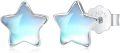 wholesale 925 Sterling Silver Blue Opalite Star Stud Earrings Hypoallergenic Jewelry for Women Girls Gift 6mm-0-0