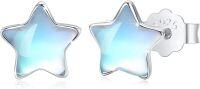 wholesale 925 Sterling Silver Blue Opalite Star Stud Earrings Hypoallergenic Jewelry for Women Girls Gift 6mm-white